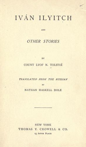 Лев Толстой: Ivan Ilyitch (1887, Thomas Y. Crowell)