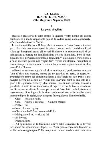 C.S. Lewis: Il nipote del mago (Italian language, 2010, Mondadori)